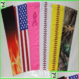 Elbow Knee Pads For Cancer Ribbon Arm Sleeve Baseball Stitching Royal Sports Basketball Football Camo 138 Colours Drop Delivery Out Dhwas