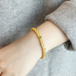 Bangle Fashion Cloud Pattern Inlaid Jade Bracelet Cute Minimalist Hand Jewelry Decoration Costume Accessories