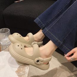 Slippers Candy Colour Baotou Half Women's Shoes Summer Two-wear Soft-soled Beach For Women Non-slip Female Sandals