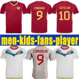 2024 2025 Venezuela Soccer Jerseys national team SOTELDO SOSA RINCON CORDOVA CASSERES BELLO JA.MARTINEZ RONDON OSORIO 24 25 football shirt KIDS KIT Red white