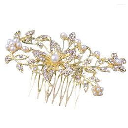 Hair Clips Barrettes Female Tiara Comb Fork With Luxurious Rhinestone Floral Style Jewelry For Banquet Dresses Skirts Drop Delivery Ha Otbc7