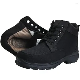 Fitness Shoes Winter Cold Proof Warm Boots Waterproof Canvas Vamp Cotton Padded Lining Outdoor Tactical Hiking Camping Climbing Unisex