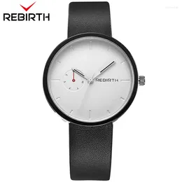 Wristwatches 2024 Rebirth Men Women Watches Lovers Casual Mens Ladies Top Quartz Leather Strap Clock Male Wristwatch