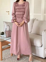 Casual Dresses Alien Kitty Pink Long Dress Women Chic Loose Autumn 2024 Daily Office Lady Sweet OL Gentle Full Sleeve Slim Princess