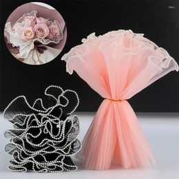 Gift Wrap 28cmx4.5M Flower Wrapping Paper Wave Yarn Florist Bouquet Packaging Lace Mesh Supplies