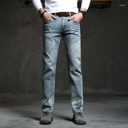 Men's Jeans Fashion Men Cowboy Vintage Bule Arrival 2024 Stretch Classic Denim Pants Male Designer Straight Fit Trouser Size 38 40