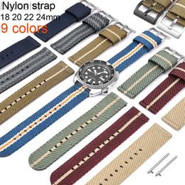 Watch Bands 18mm 20mm 22mm 24mm watch strap nylon strap universal wristband fabric bracelet with black silver buckle with quick release pin 24323