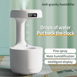 Air Humidifier Anti-Gravity Funny Water Droplets Ultrasonic Cool Mist Maker Fogger Diffuser with LED Display Home Office 240322