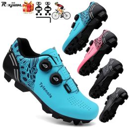 Footwear Ultralight Double Buckles Cycling Shoes for Men SPD Road Bike Shoes SelfLocking Bicycle Cleat, Outdoor Cycling Racing Sneakers