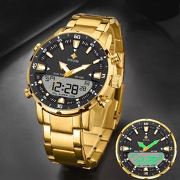 WWOOR Luxury Digital Watch For Men Sports Big Watches LED Quartz Wristwatch Waterproof Male Clock Military Relogio Masculino 240311