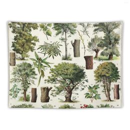 Tapestries Adolphe Millot - Arbres A French Vintage Botanical Poster Tapestry Room Design Wall Hanging