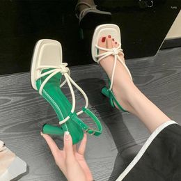 Dress Shoes Women Sandals Open Toe 2024 Summer Fashion Stiletto Heel Ladies Ankle Strap Gladiator Sandalias