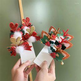Hair Accessories 10pair/Lot 2024 Cute Antler Clips For Kid Christmas Year Red Hairpins Festival Masquerade