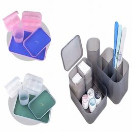 5pcs/set Manicure Nail Art Tools Storage Box Makeup Organiser Nail Polish Brush Lipstick Holder Tools Ctainer Home Accories C26T#