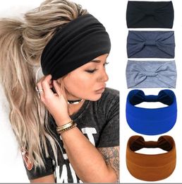 Women Wide Headwrap Cotton Elastic Hair Band Yoga Headband Men Outdoor Running Hair Band Turban Gym Sport Fitness Head Bandage