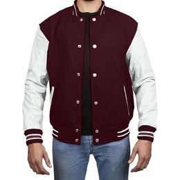 OUTWEAR LEGACY Varsity Letterman Jacket - Lightweight Baseball Jackets in (33 Colors) Real Leather Sleeves