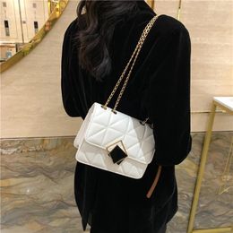 Shoulder Bags 2024 Design Messenger Women's Bag PU Leather Handbag Small Square Shopping Female Black White Khaki