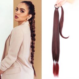 Ponytails Ponytails AZQUEEN Synthetic Long Braided Ponytail with Hair Tie Daily Wear 34 Inch Straight Wrap Around Ponytail Soft HairPiece