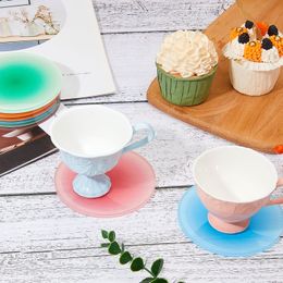 4pcs/set Colorful Acrylic Coaster 3.9 Inches Cute Coasters Round Heat Resistant Holder Anti Slip Table Coasters Aesthetic Coasters for Coffee Table Home