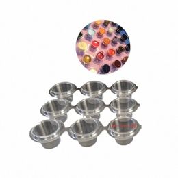 600pcs Plastic Tattoo Ink Cup Cap Pigment Clear Permanent Eyebrow Makeup Tools Holder Ctainer Microblading Accories Supply p48C#