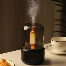 Volcanic Flame Aroma Diffuser Essential Oil Lamp 130ml USB Portable Air Humidifier with Color Night Light Mist Maker Fogger Led 240322