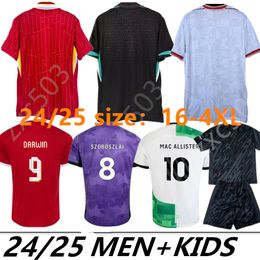 S-4XL 24/25 Fußballtrikots Fanspielerversion GAKPO DARWIN 2024 Luis DIaz Alexander Arnold Fußballtrikot MAC ALLISTER ENDO Szoboszlai Kinderuniform A.BECKER Torwart