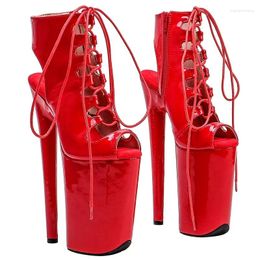 Dance Shoes 23CM/9inches PU Upper Modern Sexy Nightclub Pole High Heel Platform Women's Ankle Boots 030