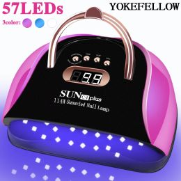 Medicine Newest 57leds Uv Led Nail Lamp Acrylic Nail Gel Dryer Lamp with Smart Sensor Low Heat Mode Pink Nail Art Salon Manicure Hine
