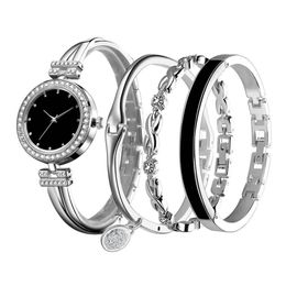 28mm Woman Watch 4 Pieces Sets Glass Waterproof Diamond Fashion Montre Quartz Movement Watches