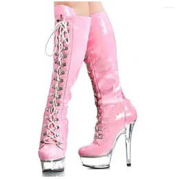 Dance Shoes Sexy 15CM High Heel Height Boot Pole Dancing Boot/performance Medium Leather