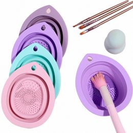 silice Wing Bowls Portable New Water Drop Design Brush Cleaner Makeup Tool Multi-functial Powder Puff Beauty Egg W Box 45Hu#