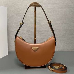 Female Crossbody shoulder handbag women designer bag high quality Genuine Leather single fashion zipper purse for Half Moon tote