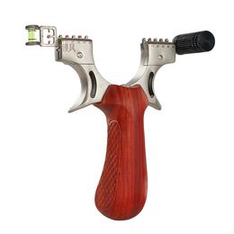 Steel Powerful Slingshot Sandalwood Tubing Band Professional Rubber Stainless Catapult Hunting With Poido