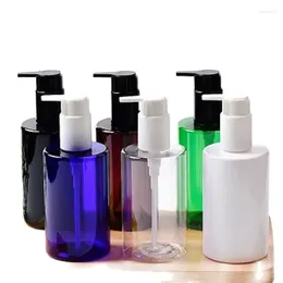 Storage Bottles 15Pcs Cosmetic Bottle Plastic Empty Flat Shoulder PET 250ml Lotion Pump Packaging Container Refillable Shampoo