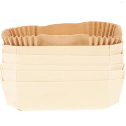 Disposable Dinnerware Wooden Box Paper Tray Baking Mould Cake Holder Oil-proof Household Loaf Pan With Liner DIY Rectangular