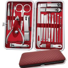 Kits Manicure Set 19 pcs Full Function Kit Professional Stainless Steel Pedicure Sets Nail Clipper With Portable Case Idea Gift