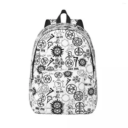 Backpack Supernaturals Symbols Pattern Fashion Camping Backpacks Boy High Quality Big School Bags Fun Rucksack