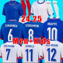 2024 Euro Kupa Fransızca Ev Forması Mbappe Futbol Forması Dembele Coman Saliba Kante Maillot de Ayak Equipe Maillots Griezmann Çocuklar Erkek Kadın Fanlar Oyuncu Futbol Gömlek