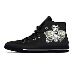 Shoes Scarface Tony Montana Movie Anime Cartoon Fashion Casual Cloth Shoes High Top Lightweight Breathable 3D Print Men Women Sneakers