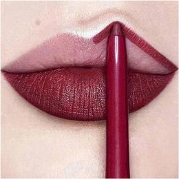 Waterproof Matte Lipliner Pencil Sexy Red Contour Tint Lipstick Lasting Non-stick Cup Moisturising Lips Makeup Cosmetic 12Color A102