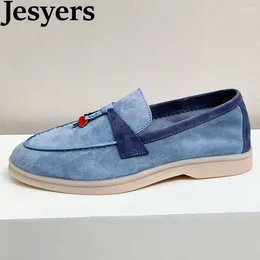 Casual Shoes Spring Autumn Classic Unisex Matte Kid Suede Single Pendant Decoration With Round Toe Comfortable And Lazy Loafers