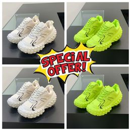 GAI thick soled men's trendy casual sports shoes running Tyres fluorescent Tyre Thick Sole Lace-up Sneakers Reflective ventilate 2024