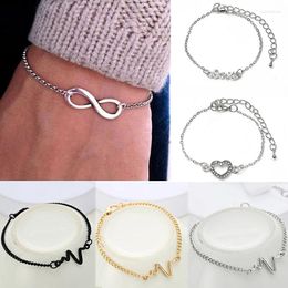 Charm Bracelets Boosbiy Simple 8 Infinity & LOVE For Women Men Summer Style Beach Brand Alloy Chain Jewelry Gift