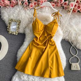Casual Dresses Summer Dress Women Clothes Sexy Party Korean Fashion Slim Backless Camisole For Elegant Black Zm375