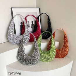 Designer Luxury fashion Tote bags Sexy and Fashionable Underarm Bag 2023 New Western style Crescent Bag Single Shoulder Sequin Womens Bag