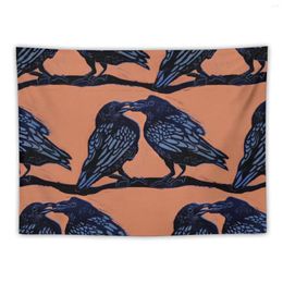 Tapestries Orange Crows Tapestry Home Decor Bedroom Aesthetic