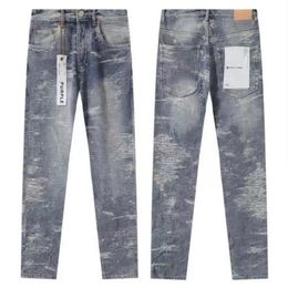 jeans viola jeans firmati per uomo e donna jeans Pantaloni da trekking strappati Hip hop High Street Tendenza moda Marchio Moto trendy