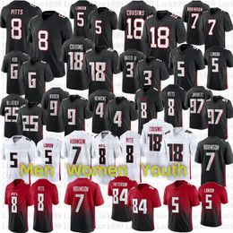 3 Bates III 6 Koo 7 Vick 11 mooney 18 Kirk Cousins 7 Bijan Robinson Drake London Kyle Pitts Football Jersey 2024