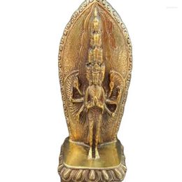 Decorative Figurines Tibet Gilded Bronze Ware Buddha Statue Of A Thousand Hands Avalokiteshvara