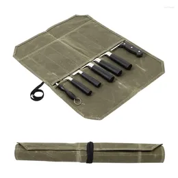 Storage Bags Stylish Canvas Bag Practical Case Multiple Compartments Knife Reliable For Adventurers J78C